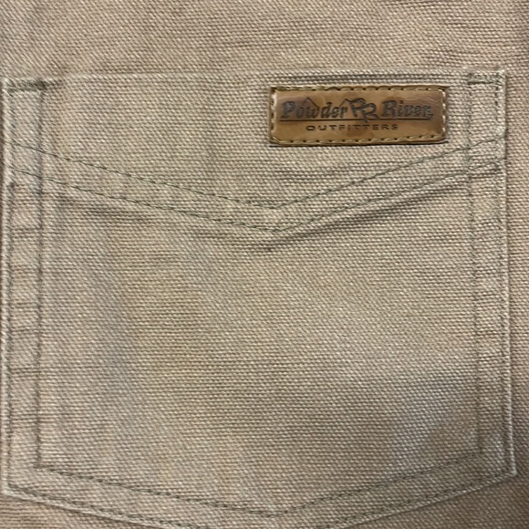Powder River Outfitters Women’s Khaki Canvas Snap Western Vest Size: L - Picture 4 of 7